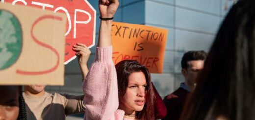 a community protesting together outdoors