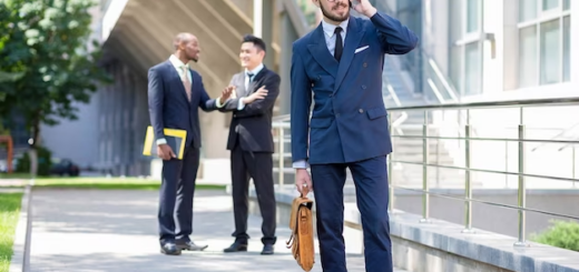 Man in a suit talking on the phone