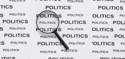 The magnifying glass lies in the word politics