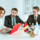 Business people work together at the table
